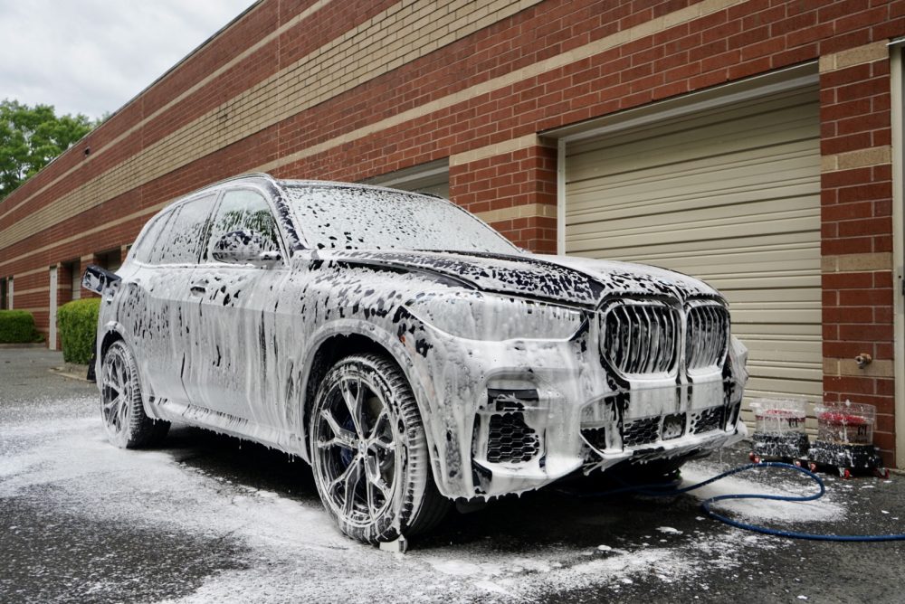 BMW X5 M50i Foam Car Wash Prep
